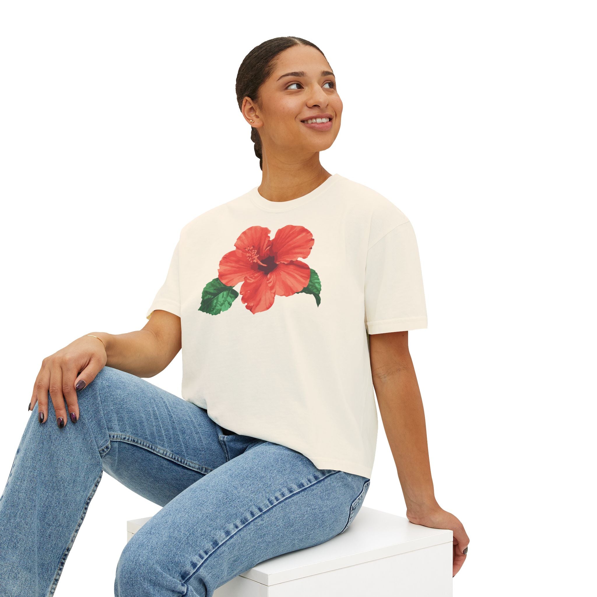 Hot Hibiscus Women's Boxy Tee