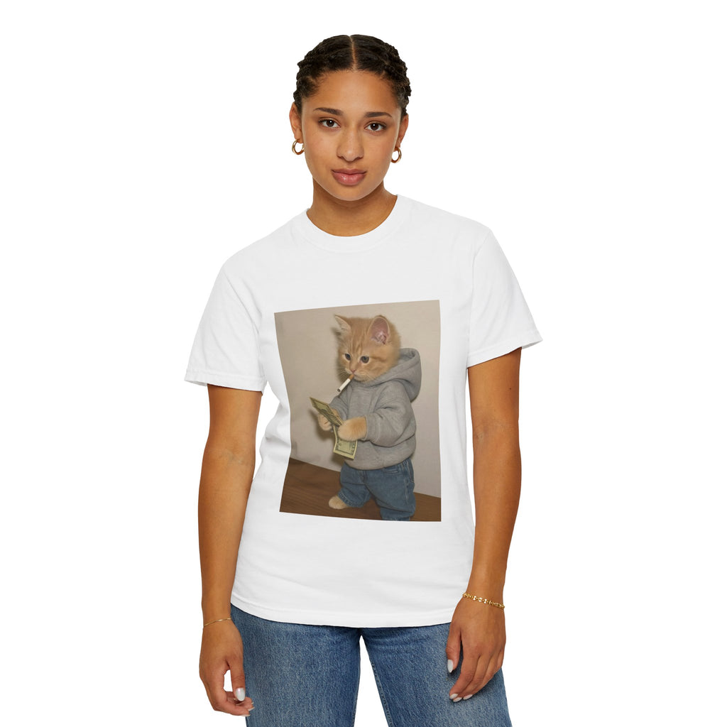 Cat Holding Money Tee
