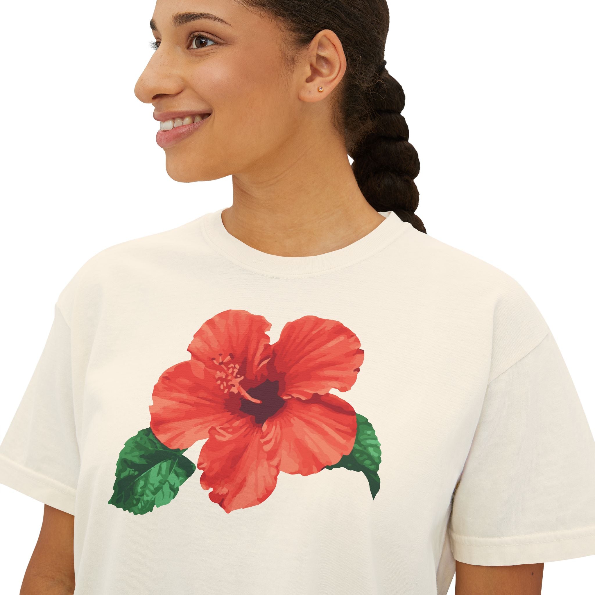 Hot Hibiscus Women's Boxy Tee
