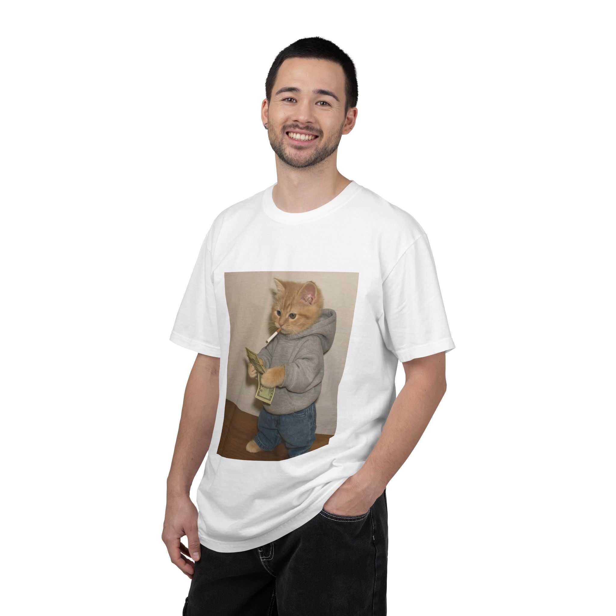 Cat Holding Money Tee